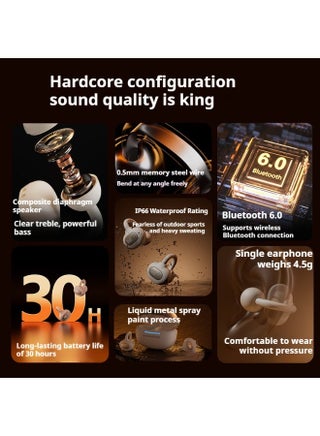 سماعات أذن بلوتوث لاسلكية Monster D05 مفتوحة الأذن، صوت HiFi مع غشاء مركب، بلوتوث 6.0، 30 ساعة من وقت التشغيل، خفيفة الوزن للغاية 4.5 جرام، سماعات رياضية مقاومة للماء IP66 للجري والاستخدام الخارجي - view 4